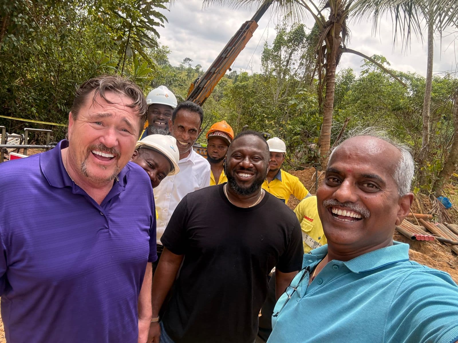 SPG leadership and operations team at an active mine concession